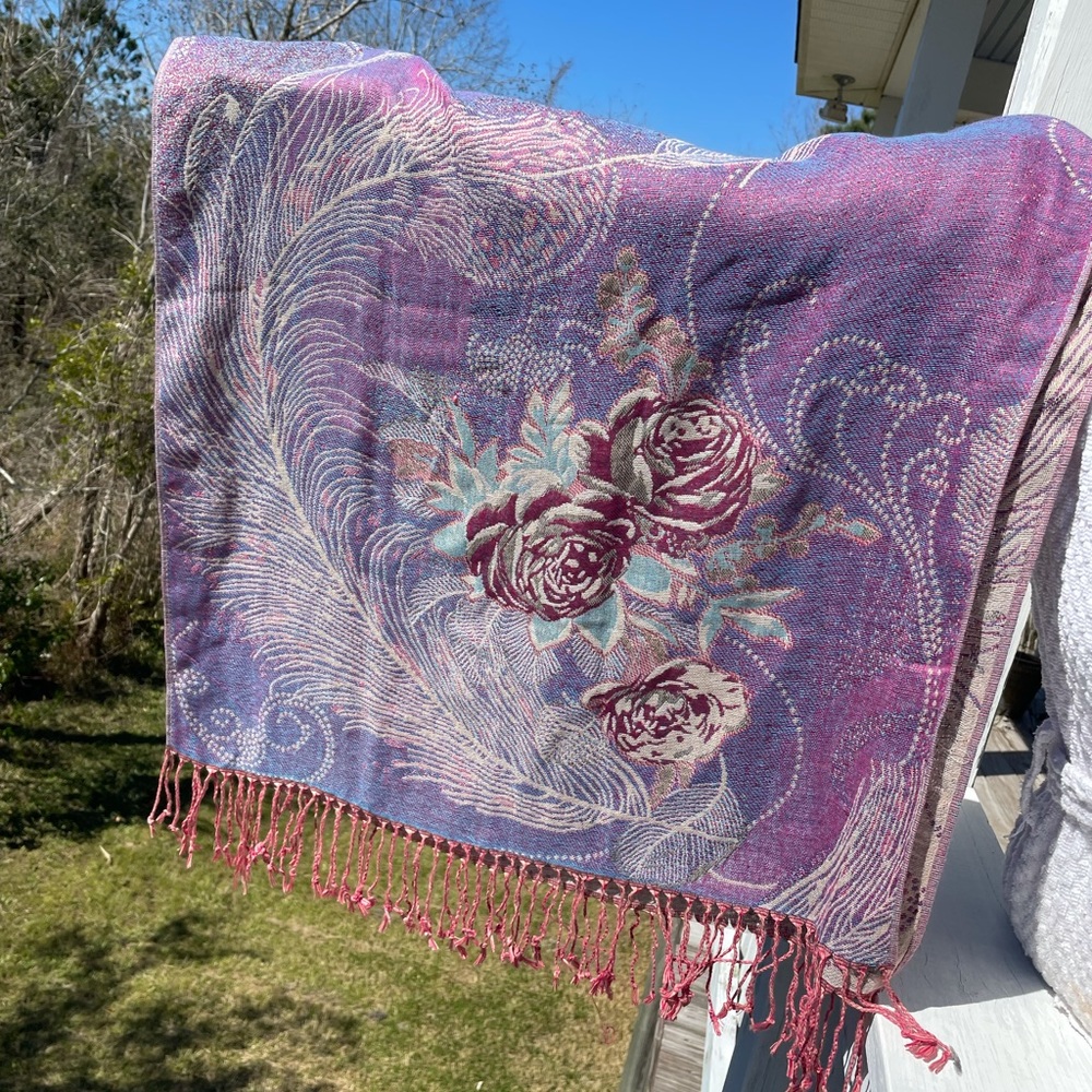 Rose pashmina scarf